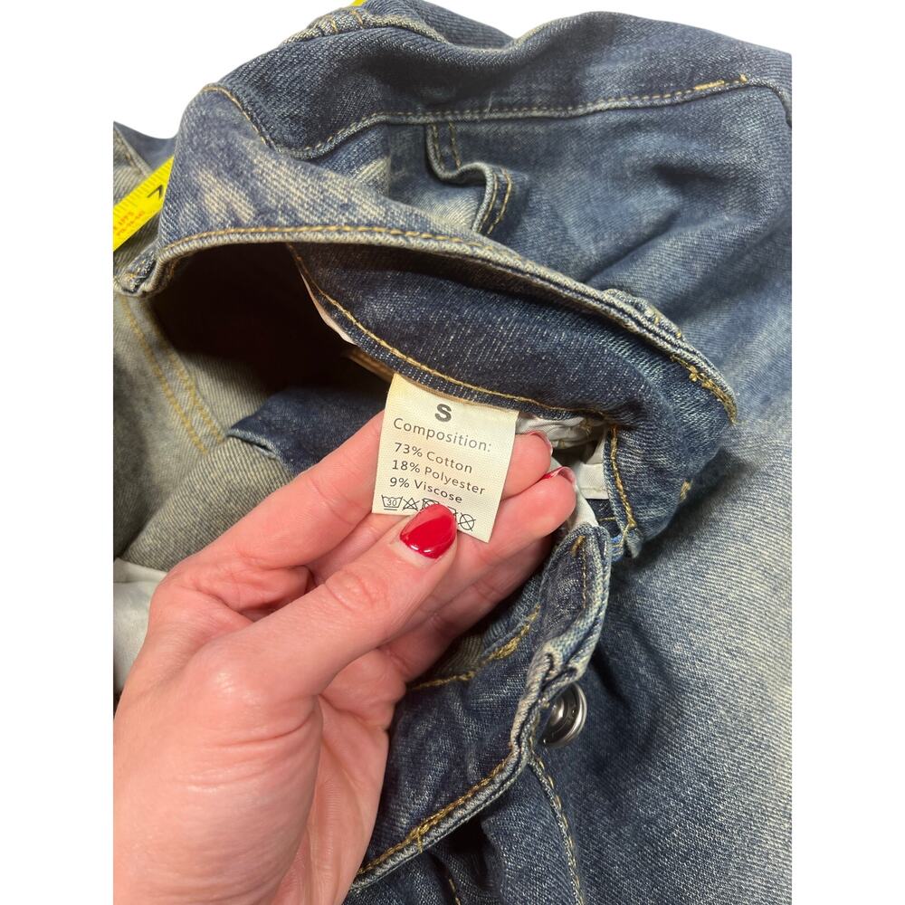 Vintage Style Wide Leg Jeans Size S Light Wash Y2K Baggy 90s Style - Picture 4 of 7